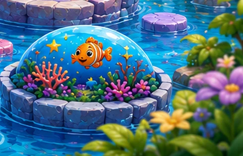 Colourful fish and coral reef